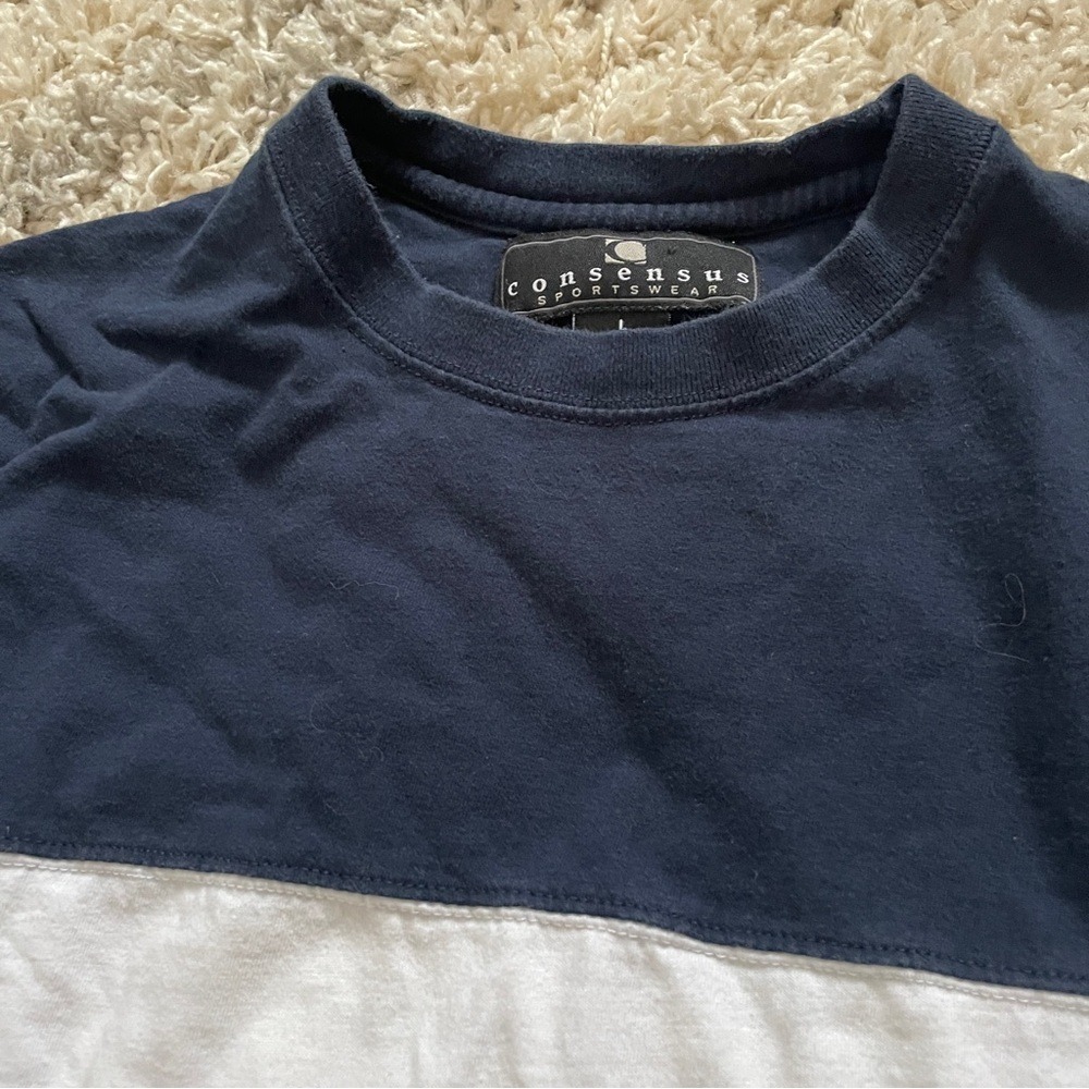 Consensus Sportswear Mens Color‎ block T-Shirt Navy White Olive Green Cotton L - Picture 3 of 9